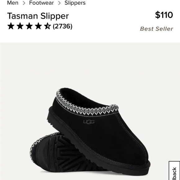 UGG Tasman New in Box Men’s 11 black (never worn) - Picture 10 of 16